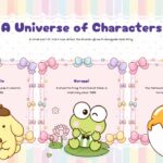Sanrio PowerPoint Template - Business model slide with three revenue stream columns and product photography