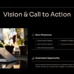 Simple Pitch Deck for Small Businesses - Vision slide with milestones checklist and investment opportunity section