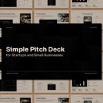 Simple Pitch Deck for Startups - Dark cover slide with bold headline and 3D isometric grid background