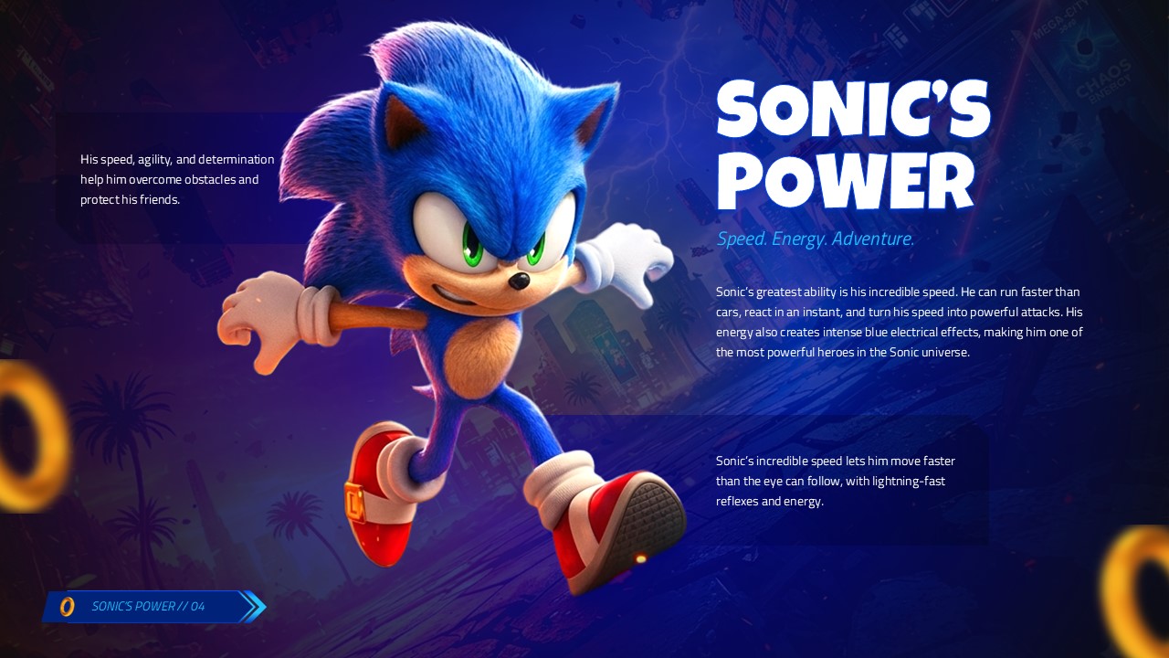 Sonic the Hedgehog Powers Template - Villain profile slide to introduce Dr. Robotnik as the antagonist
