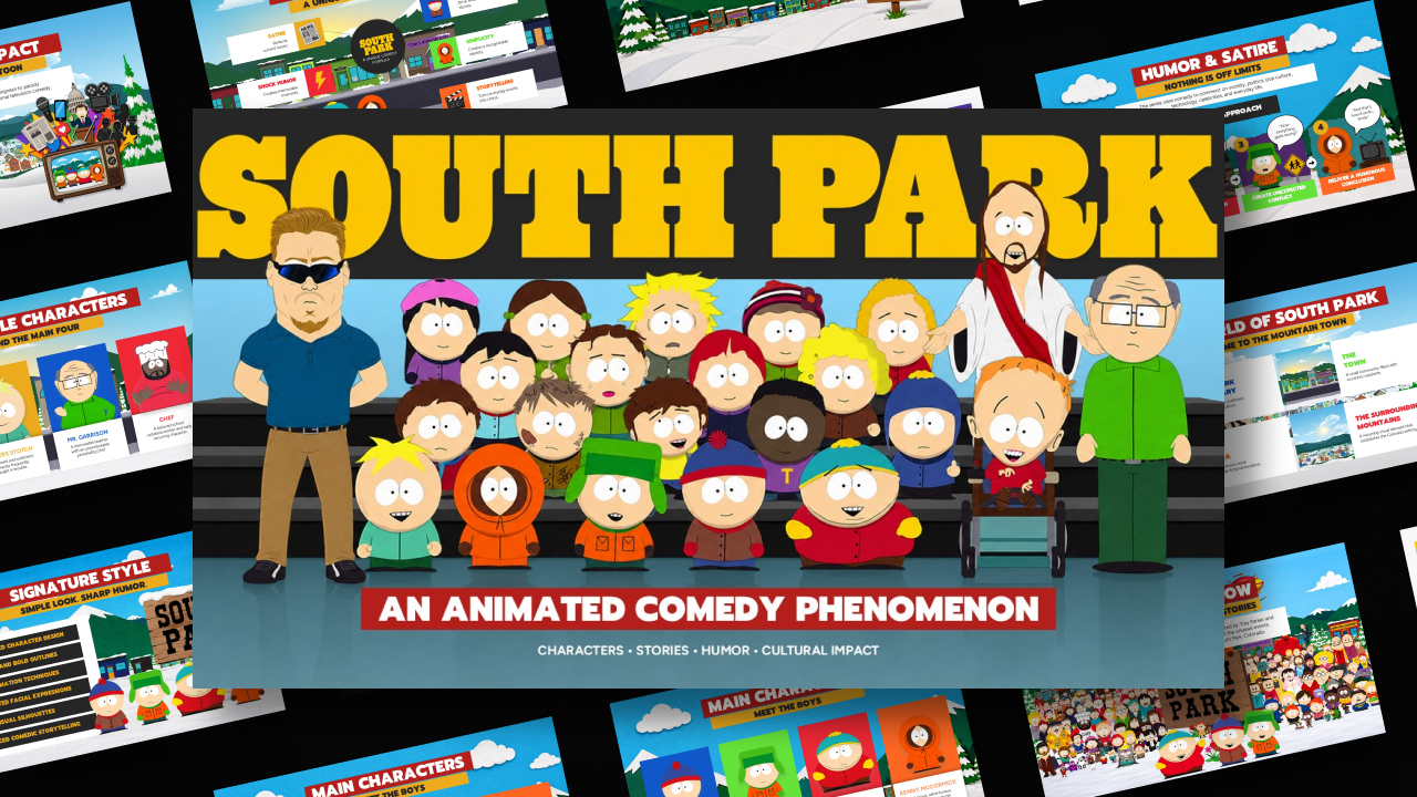 South Park Google Slides PowerPoint Template - Full deck preview
