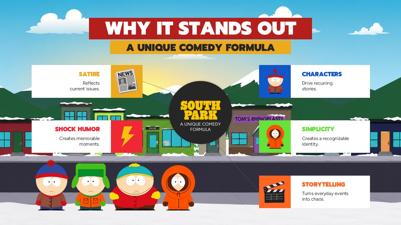 South Park Thank You - Closing slide with illustrated town backdrop