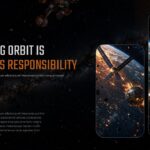 Space Debris Awareness Template - Advocacy slide stating protecting orbit is everyone's responsibility with orbital imagery