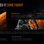 Space Debris Awareness Template - Sources slide covering defunct satellites, rocket stages, collision fragments, and ASAT tests