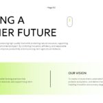 Sustainable Agriculture Mission Vision Template - Clean white slide with dual green columns for mission and vision statements