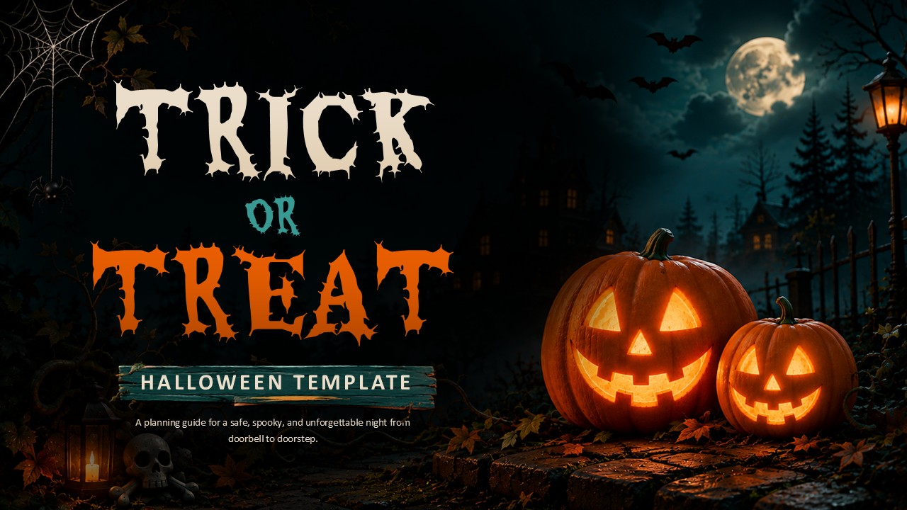 Trick or Treat Halloween Google Slides PowerPoint Template Preview