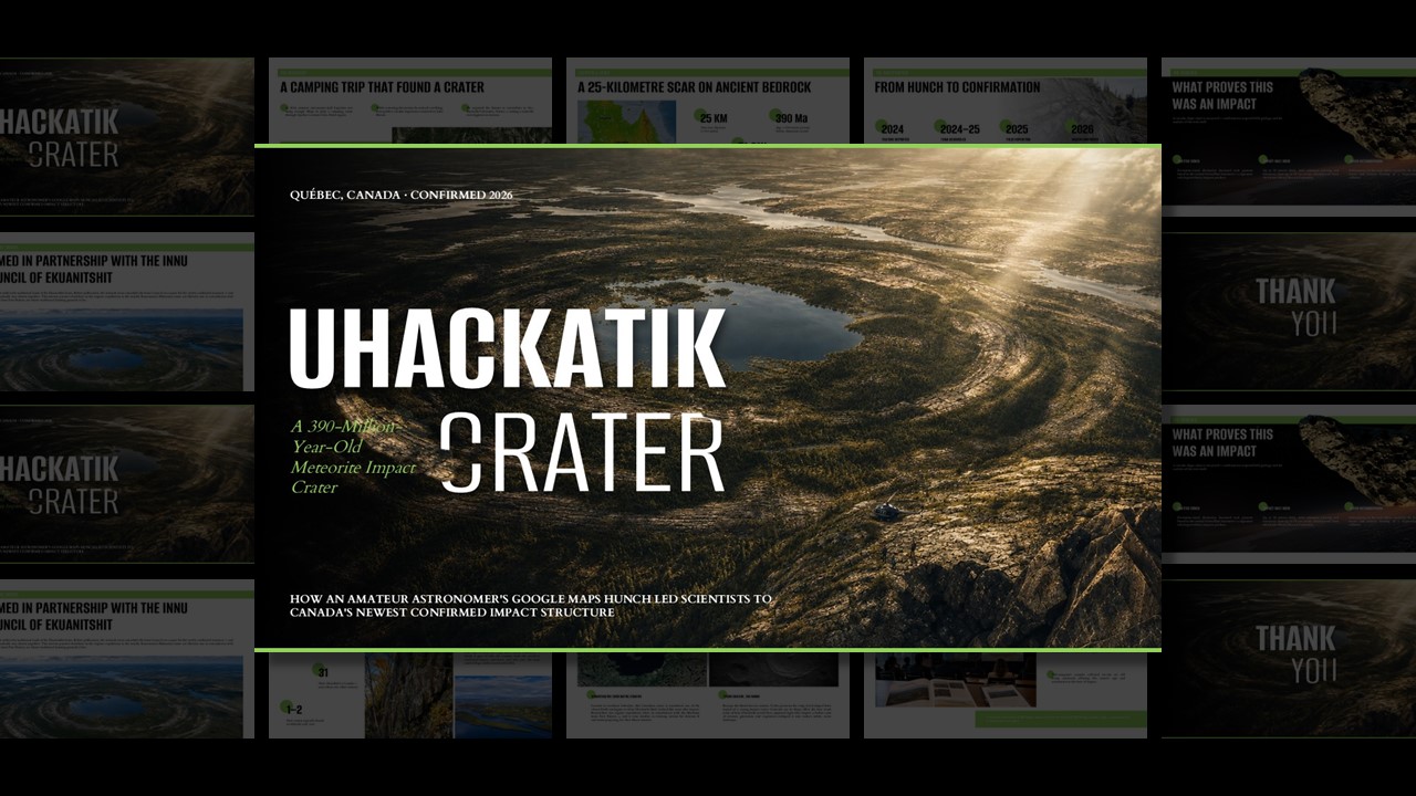 Uhackatik Crater Template - cinematic cover slide