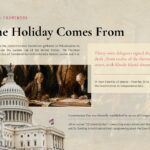 Constitution Day Template - Historical background slide with Founding Fathers painting, pull-quote, and 2004 Congress fact block