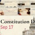 Constitution Day Template - Multi-slide preview with parchment design, American flag, and Sep 17 date callout
