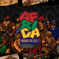 Africa History Template - 3D mockup of 11-slide deck with Pan-African red, yellow, green palette and Adinkra symbols