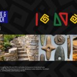 Africa History Template - Great Zimbabwe slide with four-panel image strip of ruins, stone walls, artifacts, and savanna