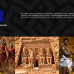 Africa History Template - West African Empires slide with three-panel photo gallery of warriors, temples, and royalty