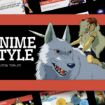 Anime Style Template - Bold black and red cover slide with manga-inspired character artwork and title text