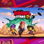 Brawl Stars Template - Cinematic cover slide with three characters and desert explosion background