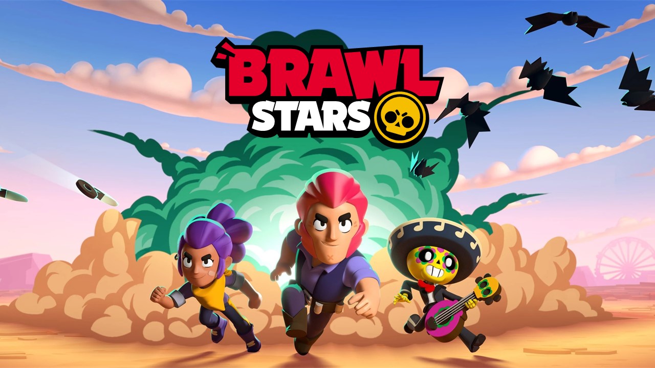 Brawl Stars Template - Table of contents slide with four sections and vibrant character artwork