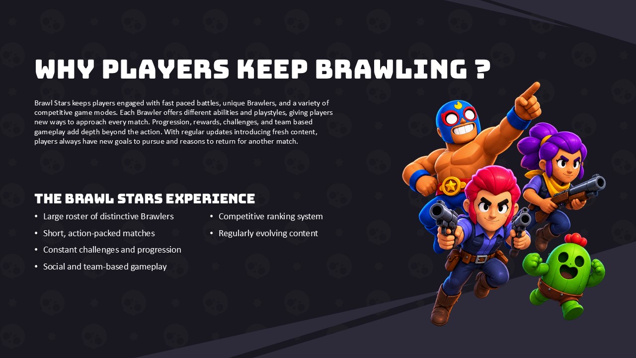 Brawl Stars Template - Thank you closing slide with bold THANKS text and four corner character illustrations