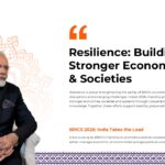 BRICS 2026 Template - Resilience slide to present economic and societal strength themes with leadership quote format