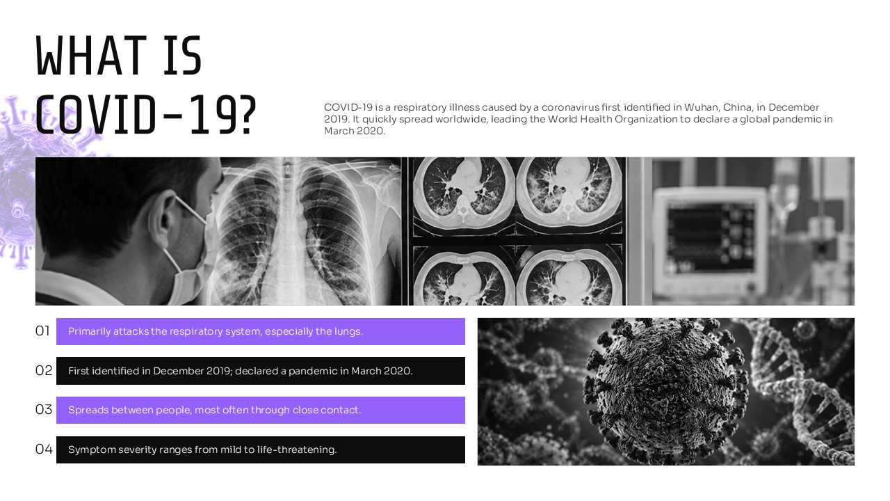 Covid 19 Study Lesson Template - What Is COVID-19 Slide