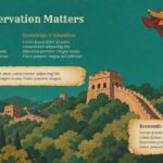 Cultural Heritage Preservation Rationale Template - two-column layout with Great Wall illustration and three benefit text sections