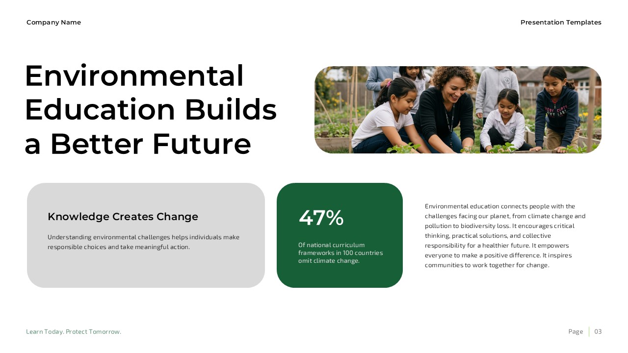 Powerpoint Animation Background Environmental Education Presentation Template | PPT & Canva