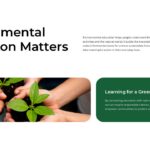 Environmental Education Matters Slide - Stats-driven layout with 47% callout and children gardening photo