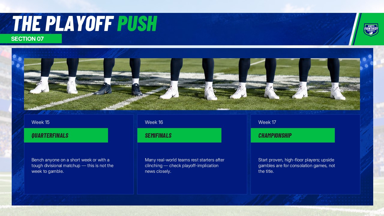 ESPN Fantasy Football Template - key takeaways closing summary slide