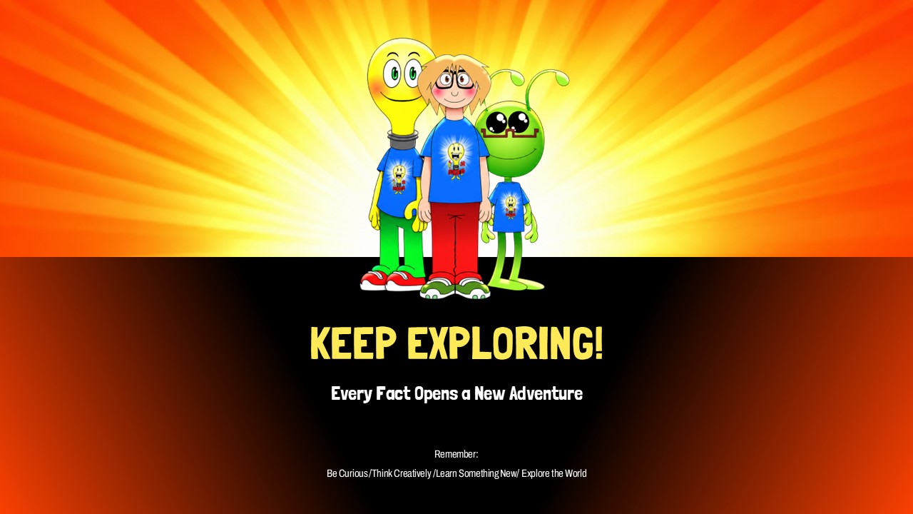 Fact Attack Adventures Template - curiosity adventure outro slide