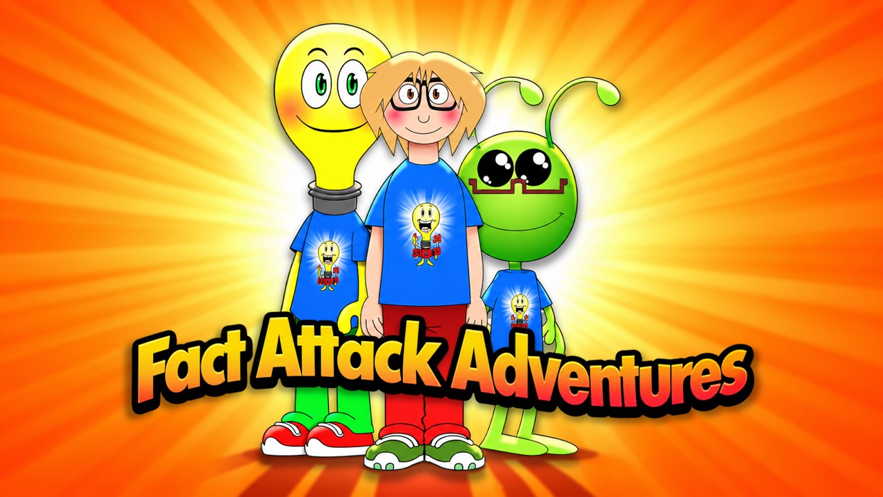 Fact Attack Adventures Template - intro slide with skatepark background