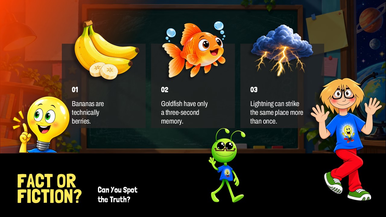 Fact Attack Adventures Template - Mystery Challenge four-clue riddle slide