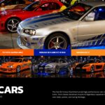 Fast and Furious Template - Iconic cars showcase slide with tabbed labels, vehicle gallery, and cinematic night photo