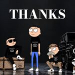 Gucci Morty Meme Template - Closing thank you slide with five Gucci Morty character variants and luxury props