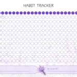 Habit Tracker Google Slides Template - Elegant lavender wellness planner with circle checkoffs and botanical watercolor art