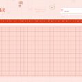 Habit Tracker Template - Kawaii-style pink monthly grid with anime character, bows, and 31-day checkoff rows