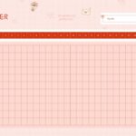 Habit Tracker Template - Kawaii-style pink monthly grid with anime character, bows, and 31-day checkoff rows