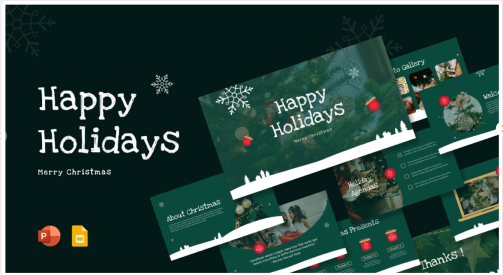 christmas happy holidays template