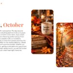 Hello October Mood Board Template - Two-section autumn mood slide with cozy forest and interior photography