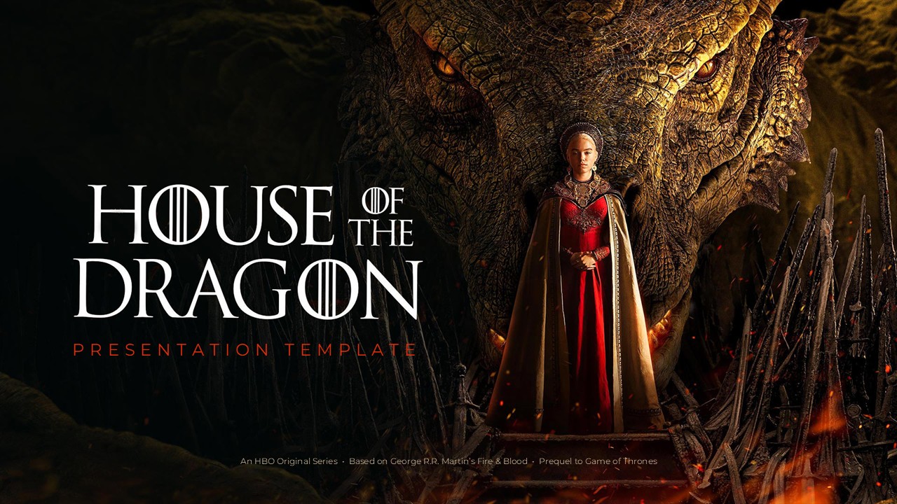House of the Dragon Google Slides Template - series overview layout