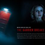Insidious 6 Thematic Concept Slide - glowing red door, double-exposure faces, and narrative headline with body text