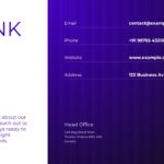 Insurance Company Thank You Slide - white left panel with purple THANK YOU text beside dark purple contact details panel