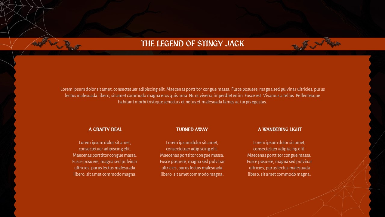 Jack-O-Lanterns Halloween Template - Folklore slide to narrate the Legend of Stingy Jack