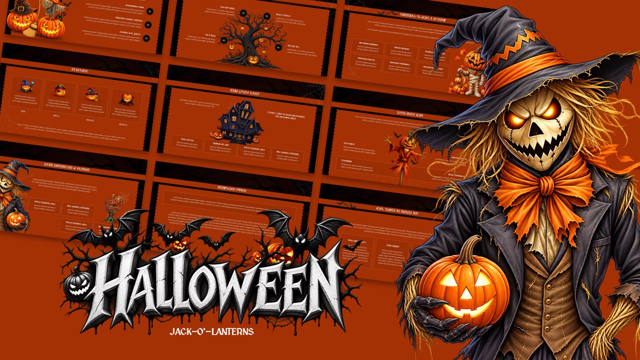 Jack-O-Lanterns Halloween Template - Full deck preview for spooky seasonal presentations