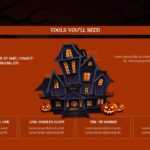 Jack-O-Lanterns Halloween Template - Tools slide to list essential pumpkin carving supplies
