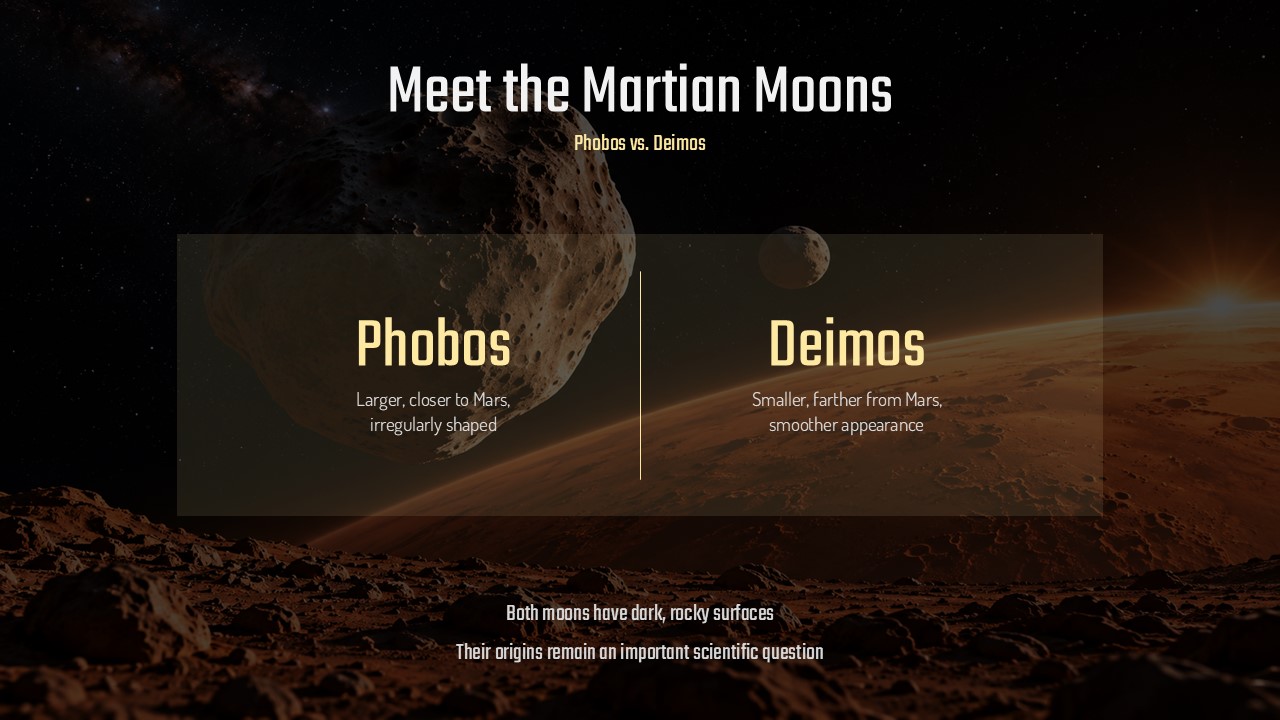 Martian Moons Exploration Template - Phobos vs Deimos comparison