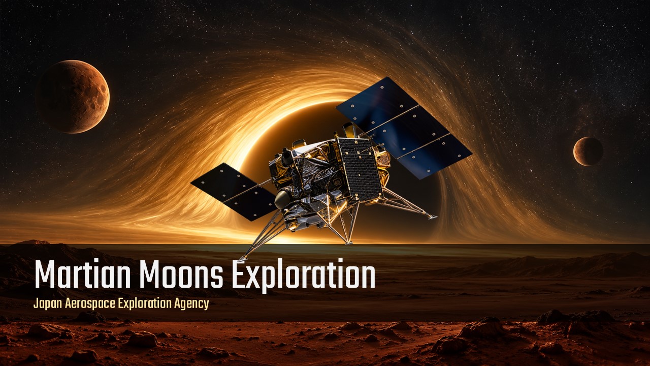 Martian Moons Exploration Template - cinematic cover slide