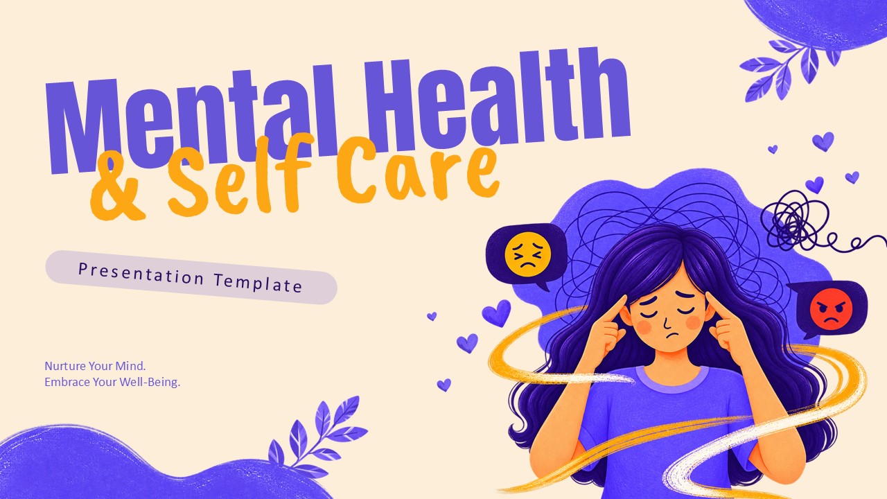 Mental Health & Self Care Template - Title Cover Slide