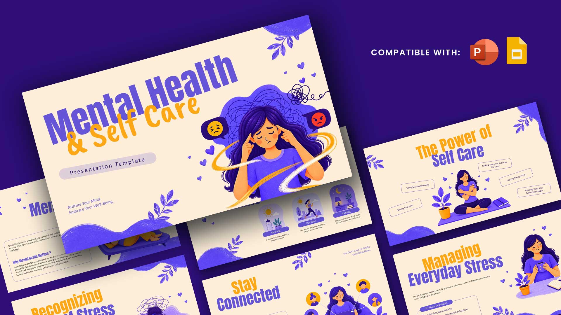 Mental Health and Self Care Presentation Template - Slide Preview