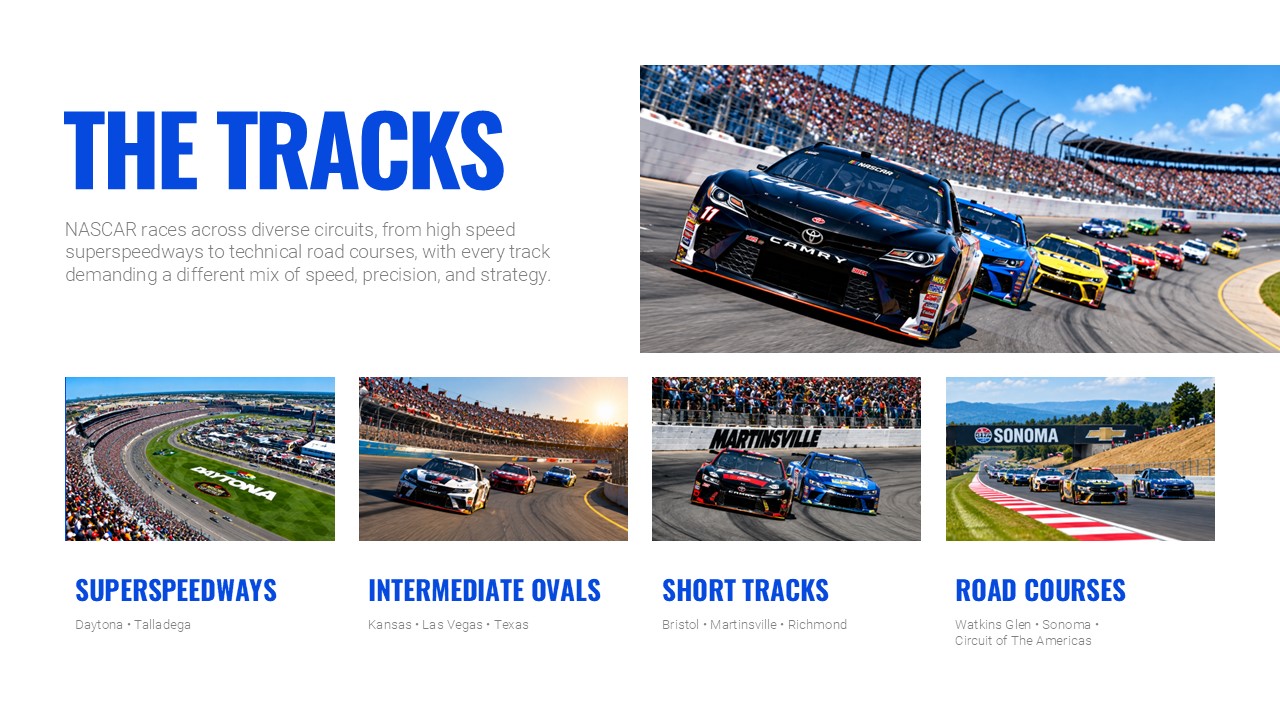 NASCAR Template - driver skills and attributes breakdown slide