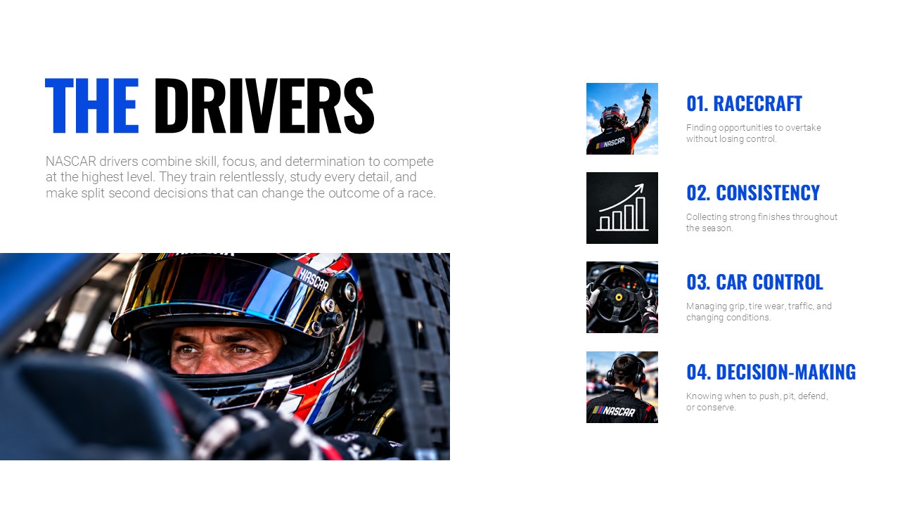 NASCAR Template - safety and technology features with 2026 update