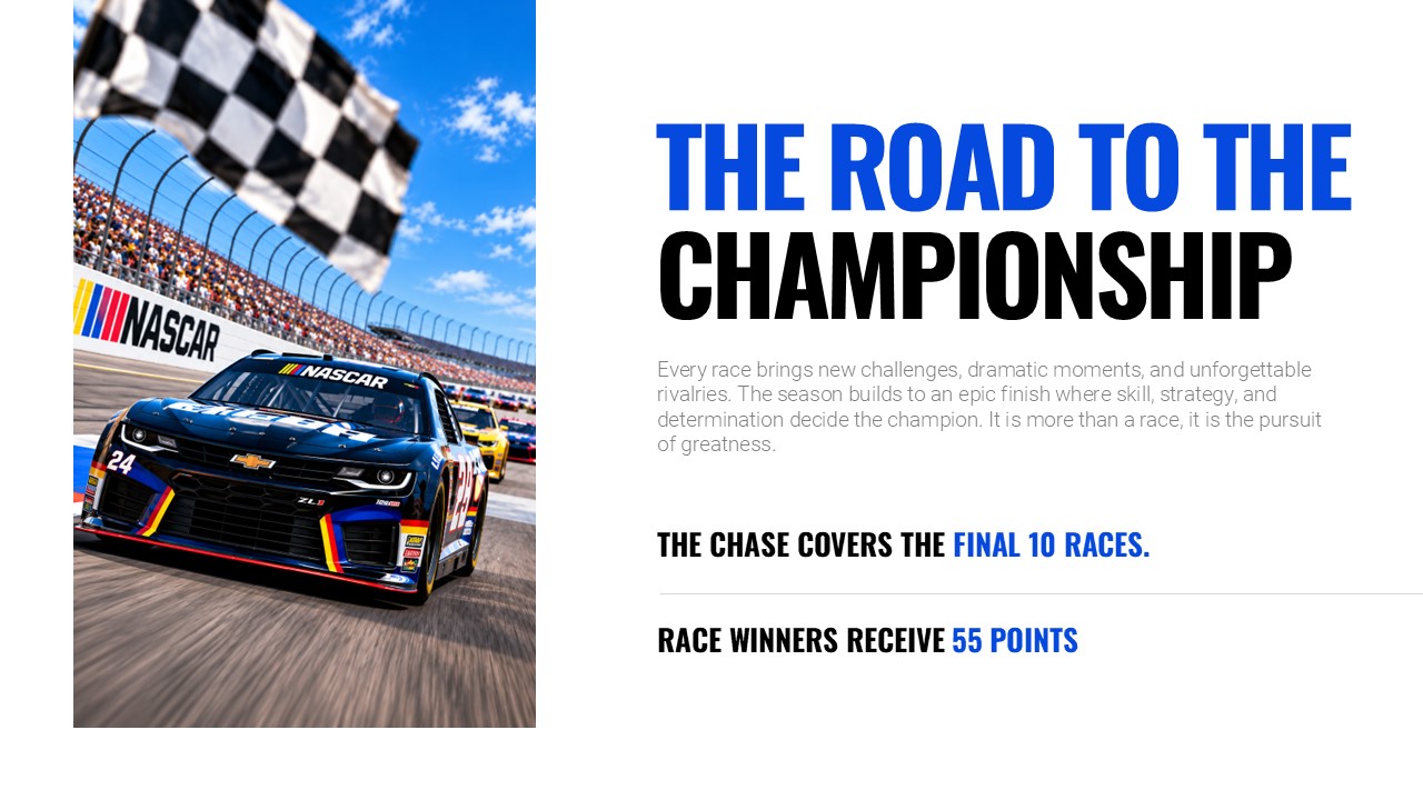 NASCAR Template - closing thank you slide with race background