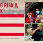 Nepal Flood Closing Statement Template - Full-bleed closing slide with Nepalese flag and poetic text block over Himalayan landscape photography